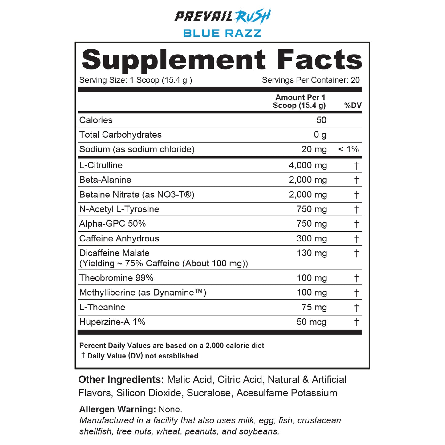 PREVAIL RUSH: PRE WORKOUT POWDER