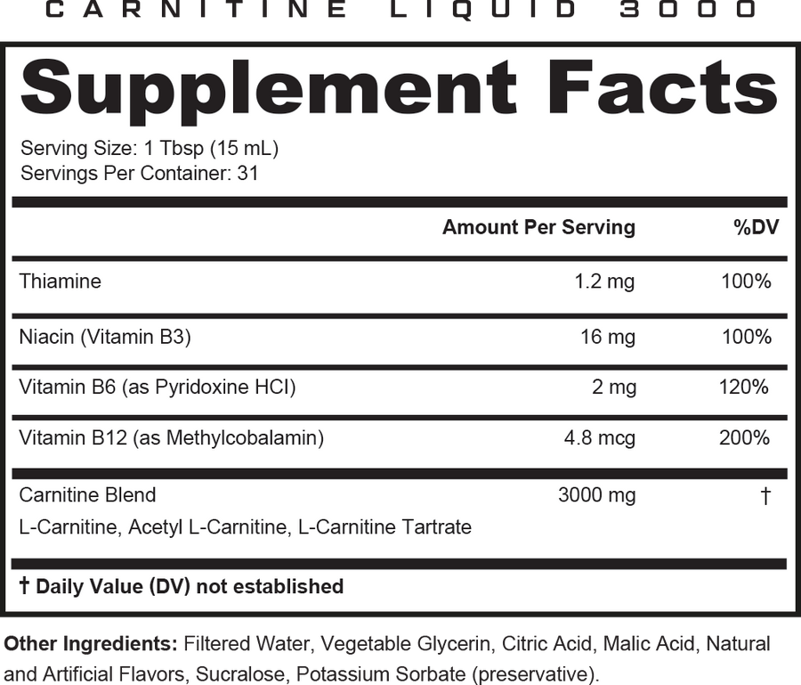 Carnitine Supplement Facts