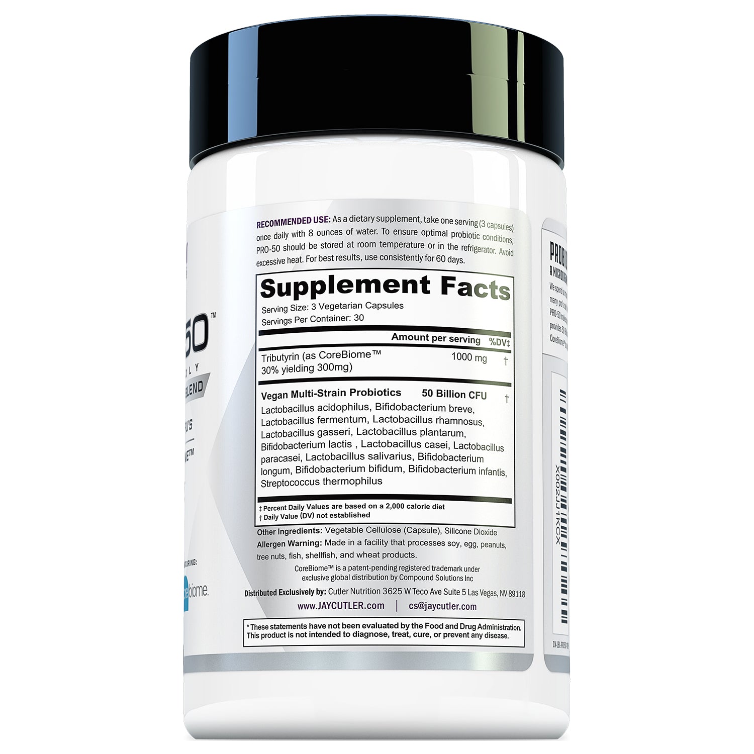 PRO-50 PROBIOTICS | 50B CFU Vegan Probiotics with Tributyrin