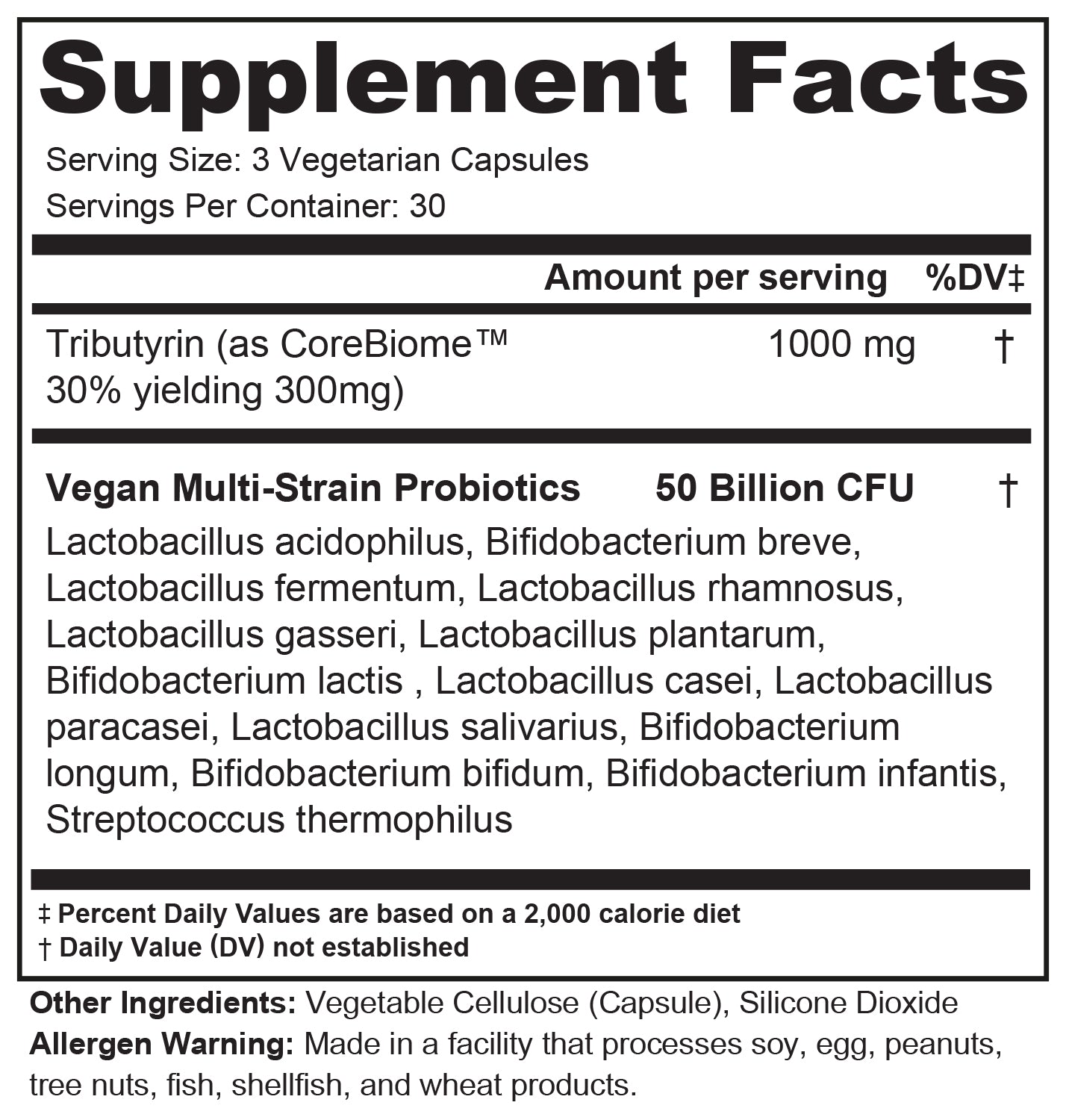 PRO-50 PROBIOTICS | 50B CFU Vegan Probiotics with Tributyrin